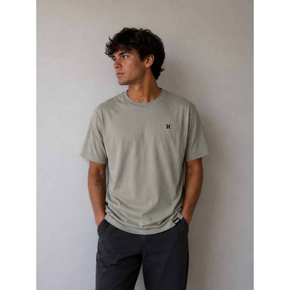 Hurley Explore Icon Short Sleeve Shirt Men Small Light Olive Green NWT